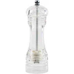Мельница для cоли и перца керамический механизм акрил,сталь нерж. D=51,H=165мм прозр.,серебрян.