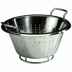 Colander on a stand with handles  stainless steel  5 l  D=28, H=12.5 cm  metal.