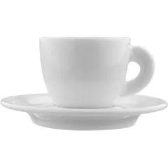 Кофейная пара «Эдекс» фарфор 70мл ,H=49мм белый