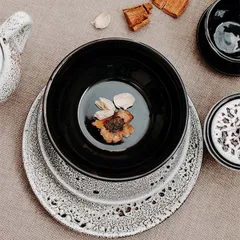 Тарелка «Тирамису» мелкая керамика D=260,H=25мм белый,черный, изображение 4