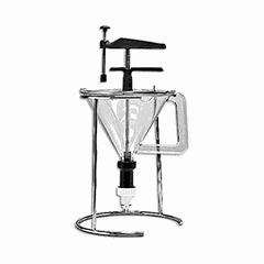 Confectionery dispenser funnel on a stand, auto  chrome steel, plastic  1.5 l  D=25, H=50cm  metallic, transparent