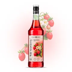 Strawberry syrup Pinch&Drop glass 1l D=85,H=330mm