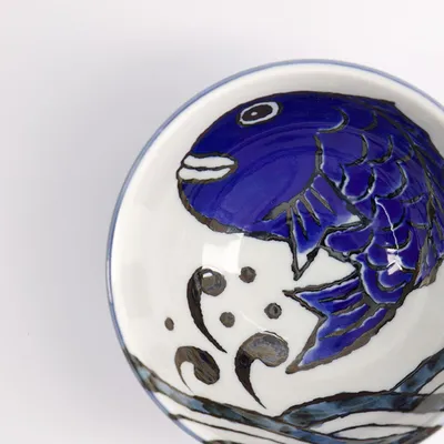 Салатник «Сифуд» фарфор 0,5л D=132,H=73мм голуб.,белый, изображение 2