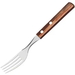 Table fork with wooden handle  stainless steel, wood  L=195/95, B=22mm  metal.