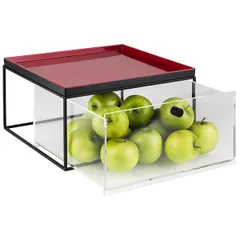 Ящик для продуктов с ручкой пластик ,H=17,5,L=34,B=32см прозр.,черный, изображение 2