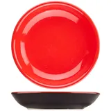 Тарелка «Кармин» без полей керамика D=10см красный,черный