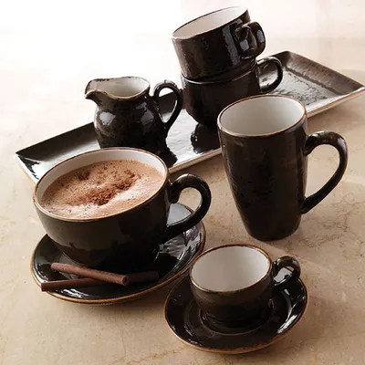 Чашка кофейная «Крафт Грэй» фарфор 100мл D=65,H=50,L=85мм серый, изображение 3