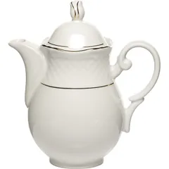 Кофейник «Афродита» фарфор 1л D=9,H=21,L=19см белый,золотой