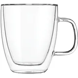 Mug for hot drinks “Prootel” double walls thermostat glass 380ml clear.