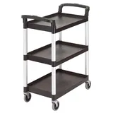 Тележка сервировочная 3 яруса для обслуживания  пластик,алюмин. ,H=96,5,L=83,5,B=41см черный