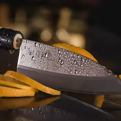 Нож кухонный «Киото» односторонняя заточка сталь нерж.,дерево ,L=285/150,B=47мм, изображение 4