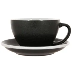 Кофейная пара «Эгг» фарфор 300мл D=110/155,H=65,L=135мм антрацит