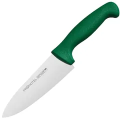 Нож поварской «Проотель» сталь нерж.,пластик ,L=290/150,B=45мм зелен.,металлич.