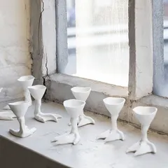 Подставка для яйца «Утиная нога» кост.фарф. D=5,H=9см белый, изображение 2