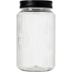 Банка квадратная с крышкой полипроп. 1,3л ,H=190,L=95,B=95мм прозр.,черный