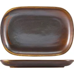 Блюдо «Рустик коппер» прямоугольное фарфор ,L=24,B=16,5см коричнев.,красный