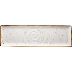 Блюдо «Крафт Вайт» прямоугольное GN 2/4 пластик ,L=53,B=16,2см белый,коричнев.