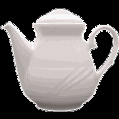 Coffee pot “Arcadia” with lid  porcelain  1 l  D=90, H=170, L=195, B=135mm  white