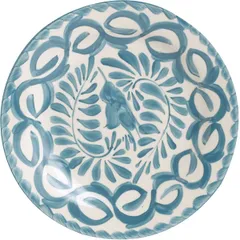 Plate “Puebla BiLeg” small  porcelain  D=23cm  white, blue.