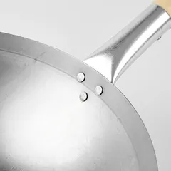 Сковорода-вок сталь нерж.,дерево D=35см, изображение 2