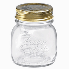 Jar "Quattro Stagioni" round with lid  glass, metal  250 ml  D=84, H=93mm  clear.