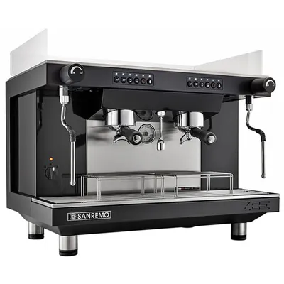 Кофемашина «Sanremo ZOE 2G SED TA» алюм.литой 10,3л ,H=60,2,L=72,B=52,8см 3,15Квт черный,металлич., Цвет: Черный