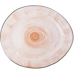 Plate “Pastoral” small  porcelain ,H=3,L=30,B=26cm orange.