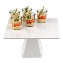 Подставка для торта пластик ,H=16,L=31,B=31см белый, изображение 2