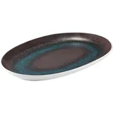 Блюдо «Эстиа» овальное фарфор ,H=35,L=415,B=270мм синий,коричнев.