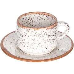 Tea pair “Punto Bianca”  porcelain  200 ml , H=65, B=155mm  white, black