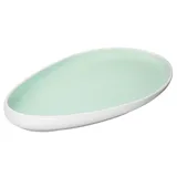 Блюдо для подачи «Нинфа» фарфор ,H=35,L=325,B=180мм белый,аквамарин