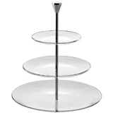 3-tier shelf for dessert “Full Moon” D=15/21/28 cm  aluminum, glass  H=33 cm  transparent, metal.