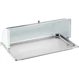Поднос фуршетный с крышкой для выпечки металл ,H=21,5,L=53,B=32,5см прозр.