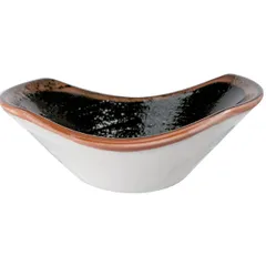 Sauce-salad bowl “Koto”  porcelain  45 ml , H=3, L=10, B=6 cm  black, brown.