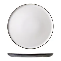 Plate “Ciel Blanc” dessert ceramics D=278,H=15mm white,black