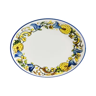 Блюдо сервировочное «Албуфера» овальное фарфор ,L=31,B=24см белый,разноцветн.