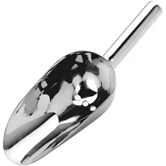 Perforated ice scoop  stainless steel  100 ml , L=195, B=60mm  silver.