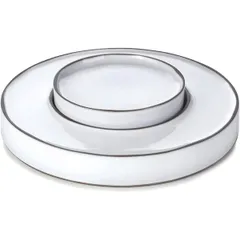 Блюдо сервировочное «Карактэр» керамика D=275,H=40,L=203мм камен.-серый., изображение 2