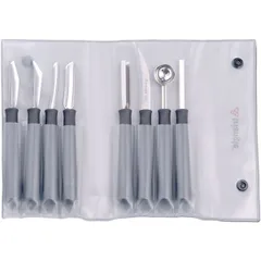 Set of knives for carving [8 pcs]  steel, plastic , H=3, L=19, B=10 cm  black, metal.