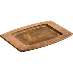 Rectangular stand. for frying pan.4020184 wood ,H=15,L=36.5,B=25cm brown.