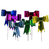 Украшения на шпажках «Бантик»[50шт] фольга,дерево ,H=15см разноцветн.