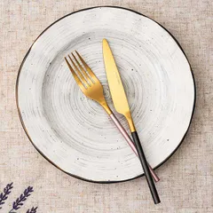 Вилка столовая «Дистрикт Пинк Голд Мэтт» сталь нерж. ,L=200,B=26мм золотой,розов., изображение 3