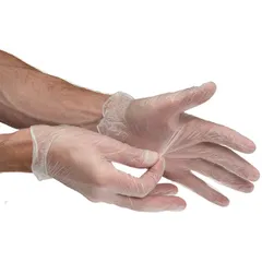 Gloves size (L) powder-free 50 pairs (100 pcs)  vinyl  clear.