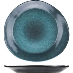 Plate “Emerald Milky Way”  porcelain , L=28, B=25.5cm  emerald., black