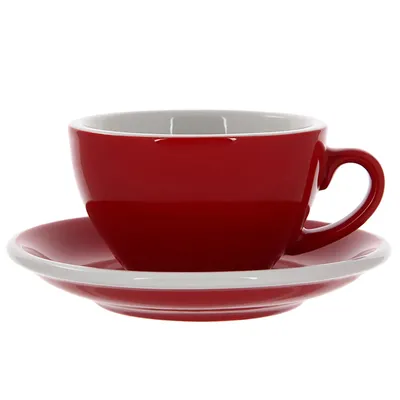 Кофейная пара «Эгг» фарфор 250мл D=95/145,H=55,L=115мм красный