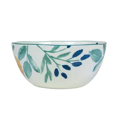 Салатник «Луга» Цветок керамика 0,65л D=153,H=70мм белый,разноцветн., изображение 2