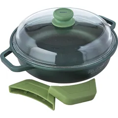 Pan with lid “D.Green”  cast aluminum  3 l  D=28, H=7cm  green.