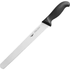 Bread knife  steel, plastic , L=38/25, B=3cm  black, metal.