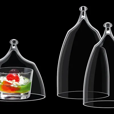 Крышка для блюда для десертов и закусок стекло D=91,H=160мм прозр., изображение 2