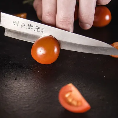 Нож кухонный д/сашими «Киото» односторонняя заточк сталь нерж.,дерево ,L=330/210,B=28мм, изображение 7